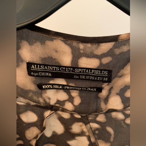 All saints vintage silk print top - Picture 3 of 3
